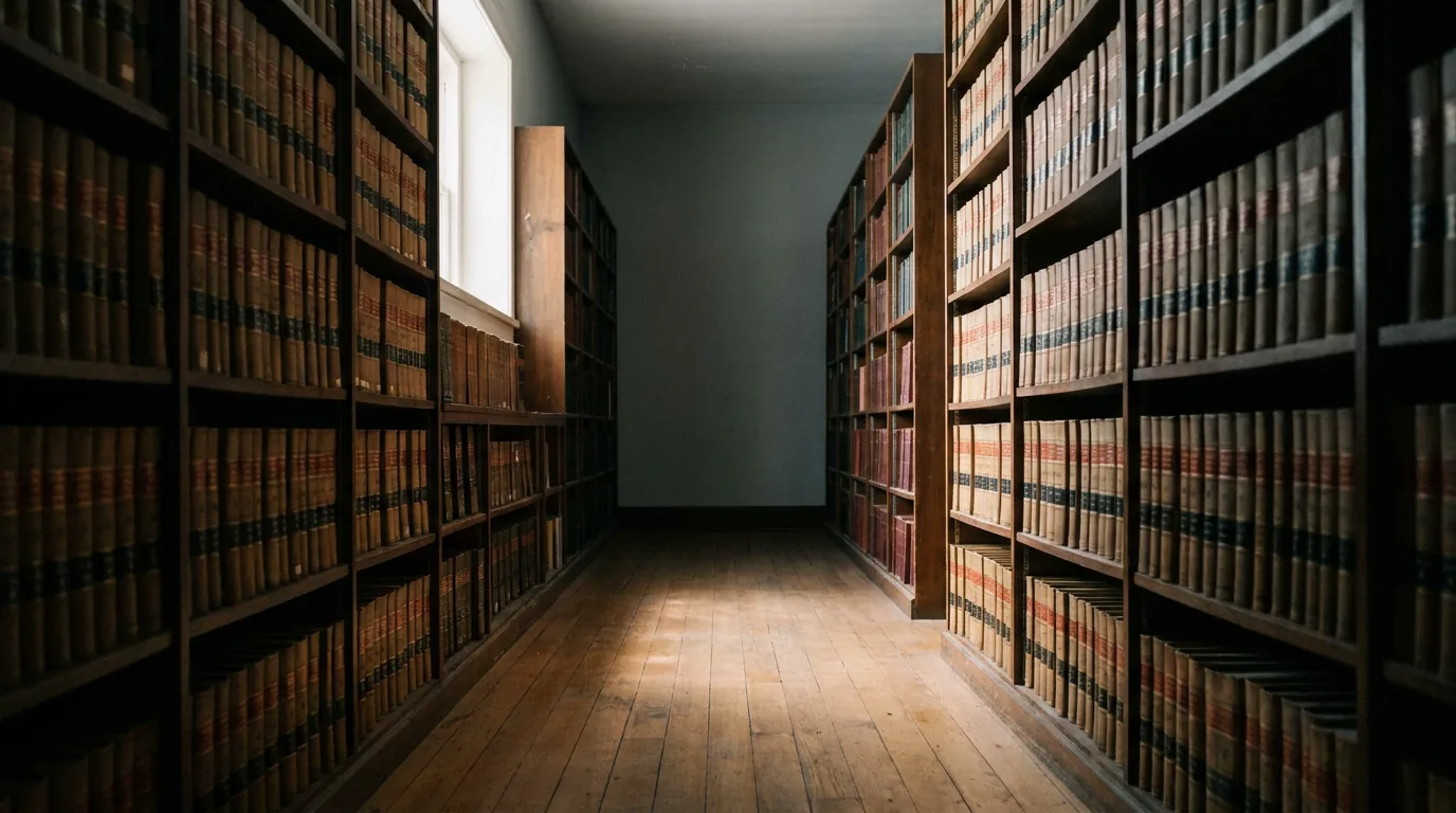 Rayonnages d’archives juridiques d’un cabinet en activité